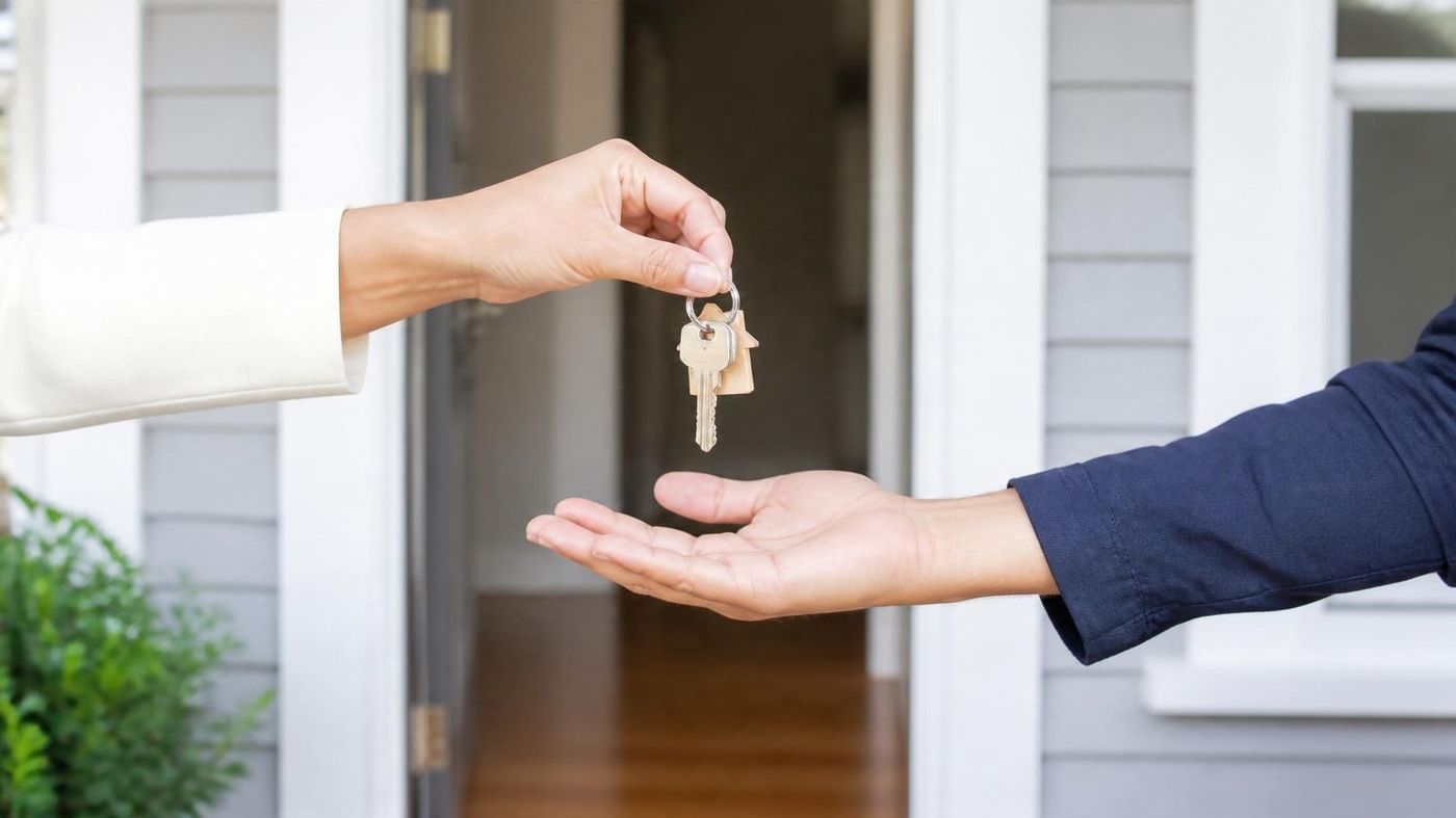 House keys handed over at the front door of an Auckland rental